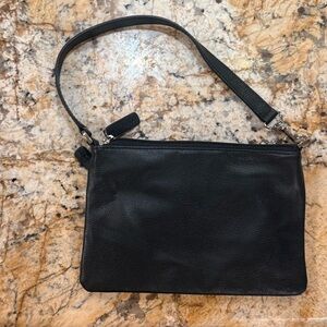 Vintage Jack Georges Black Leather Wristlet Clutch